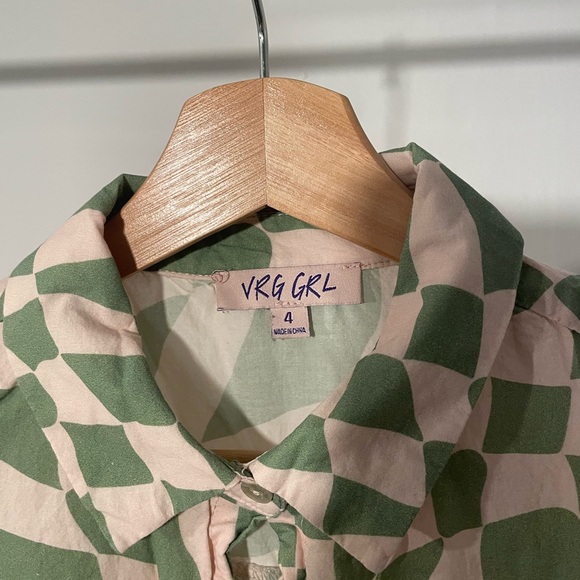 Green and Light Pink Checkered Women's Set - Picture 4 of 4